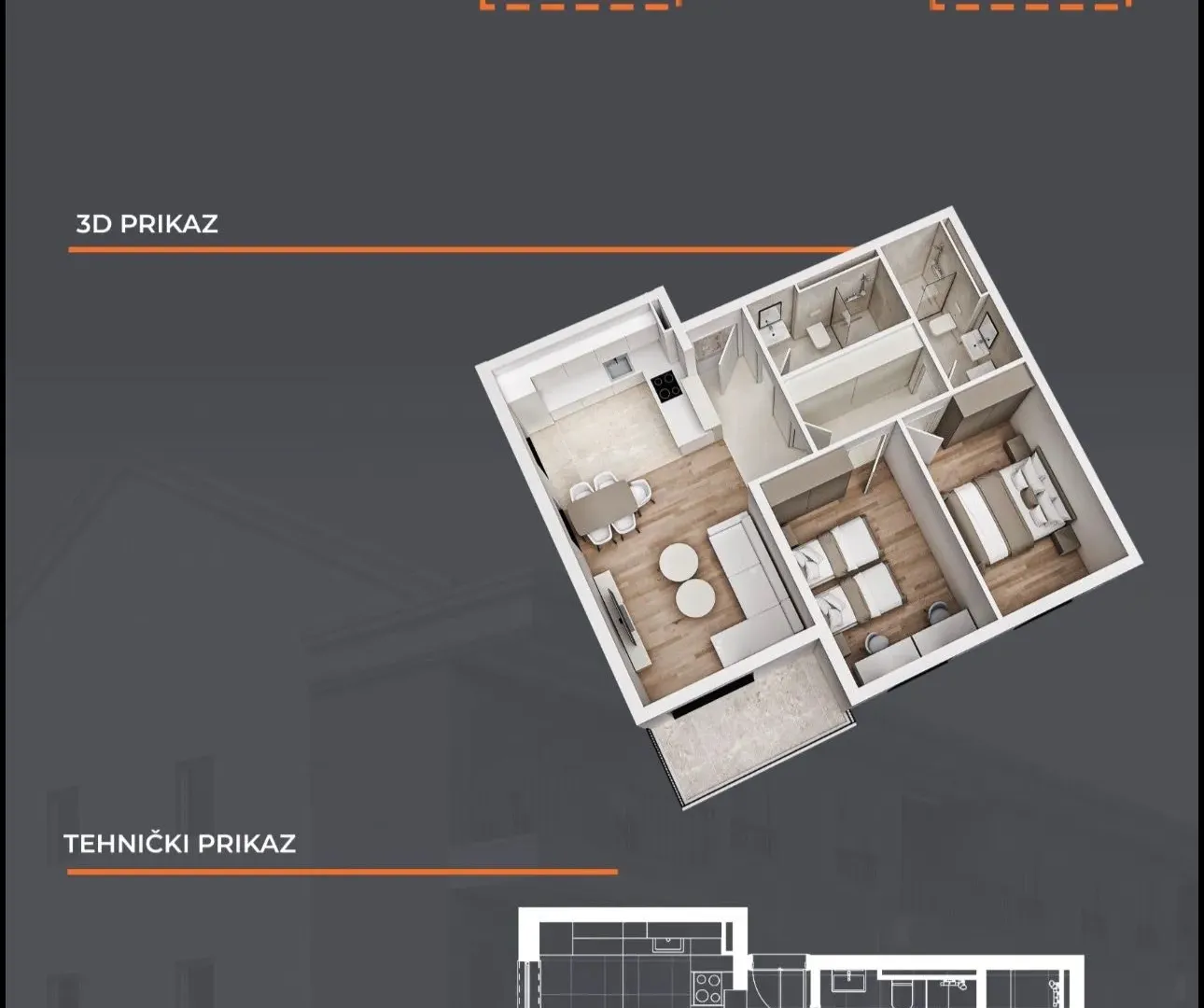 Prodaja, dvosoban stan, 70m², Gornja Gorica, Podgorica