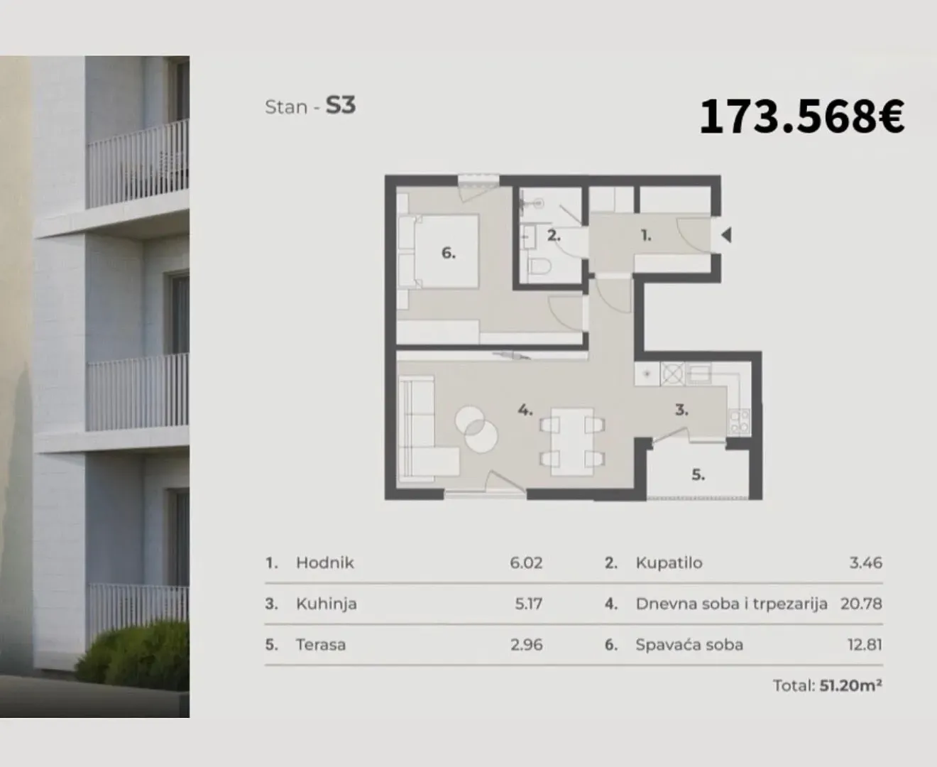 Prodaja, dvosoban stan, 40m², Mrčevac, Tivat