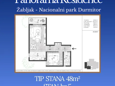 Prodaja, dvosoban stan, 48m², Centar, Žabljak - image 6