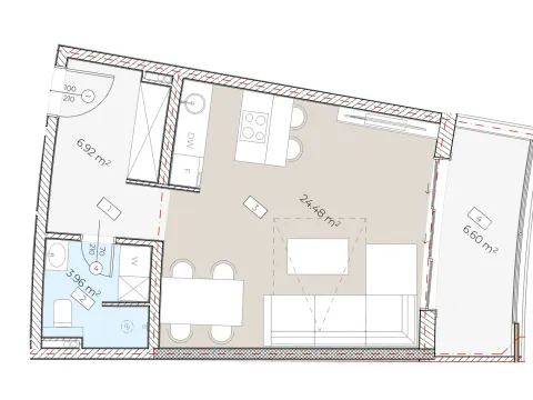 Sale, one bedroom apartment, 42m², Bečići, Budva - image 9