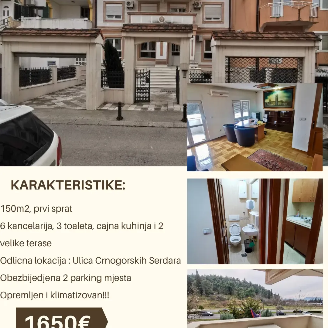 Rent, office space, 150m², Stara Varoš, Podgorica