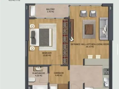 Sale, one bedroom apartment, 55m², Bar, Crna Gora - image 1