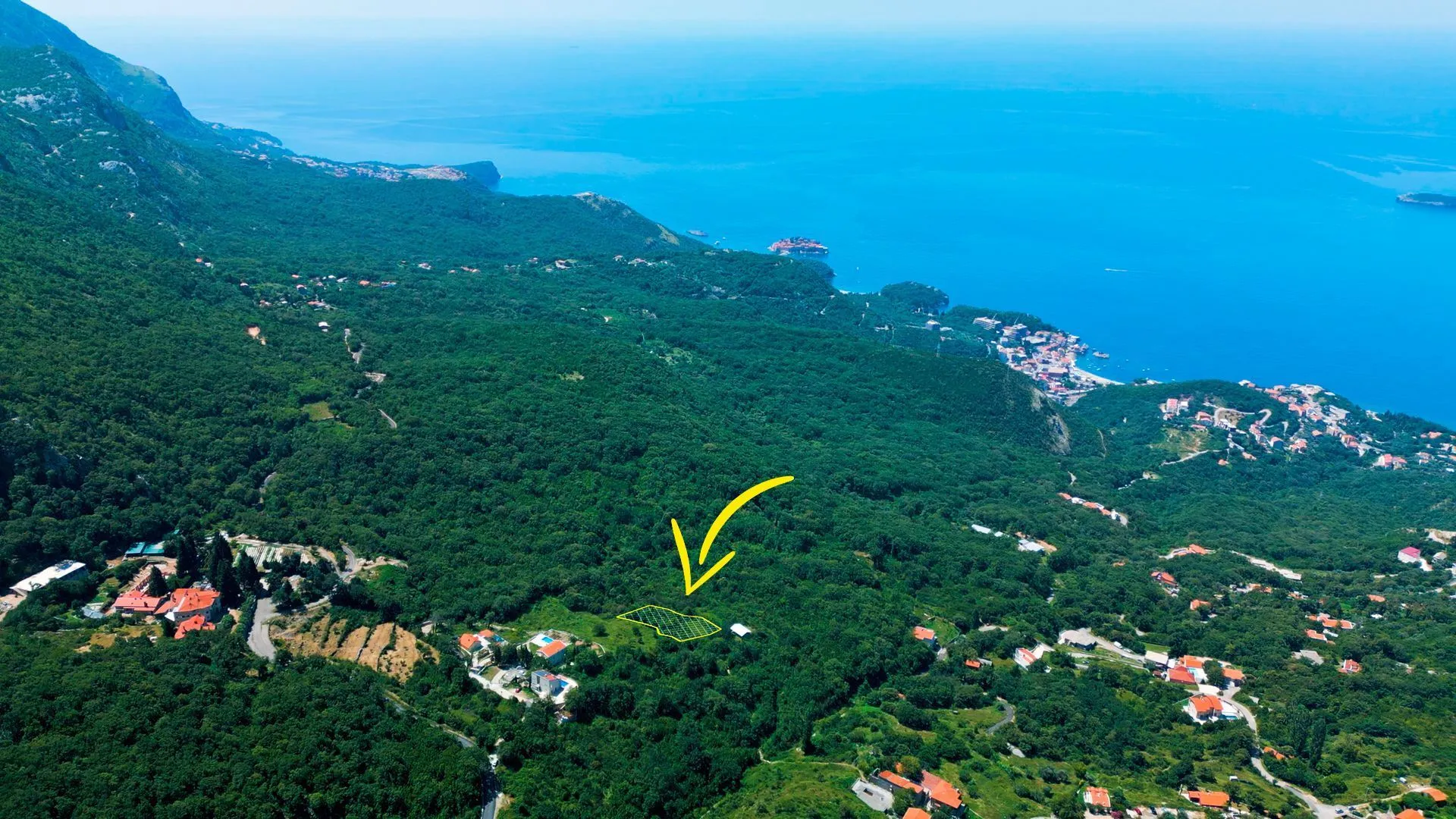 Prodaja, plac, 1088m², Kuljače, Budva