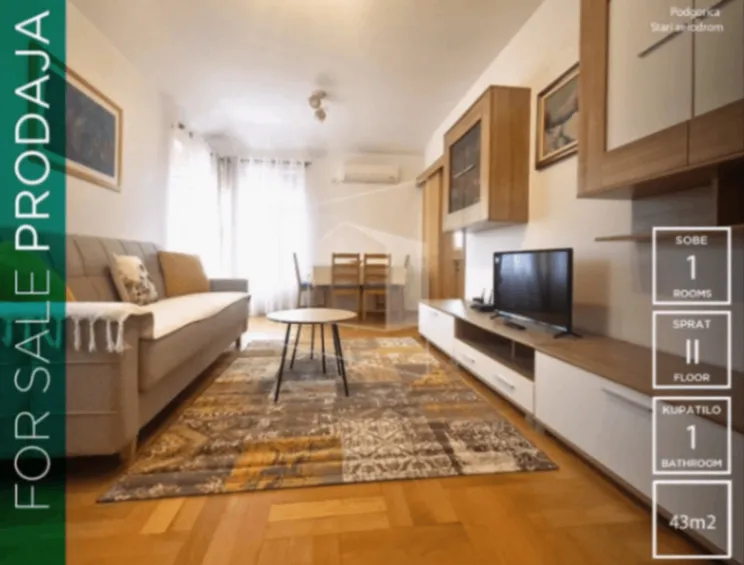 Sale, apartment, 43m², Stari Aerodrom, Podgorica