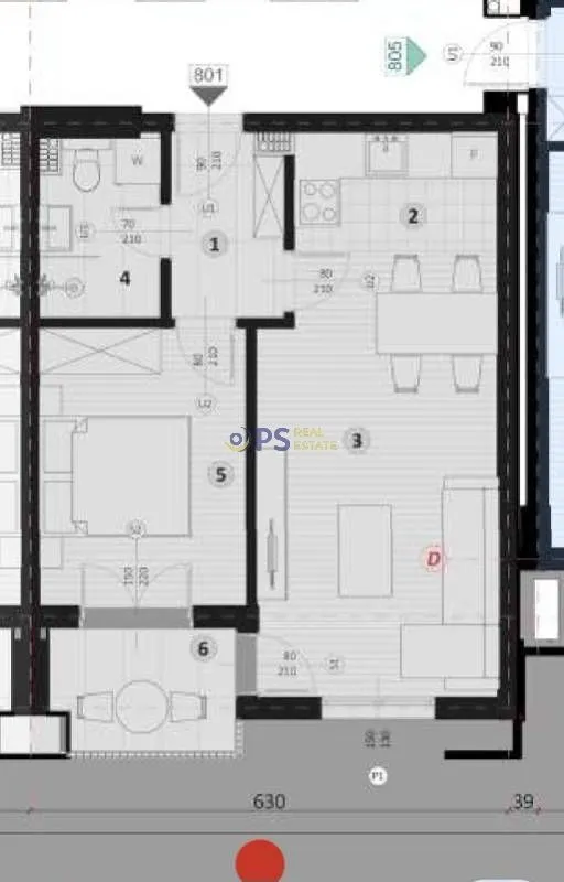 Sale, one bedroom apartment, 44m², Bar, Crna Gora
