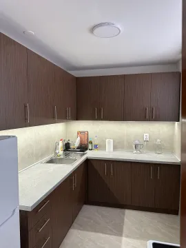 Moderna kuhinja sa tamnim drvenim elementima i ugrađenom rasvjetom. - image 11
