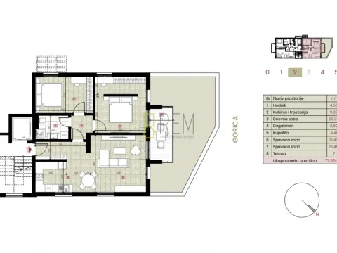 Sale, two bedroom apartment, 77m², Gorica C, Podgorica - image 5