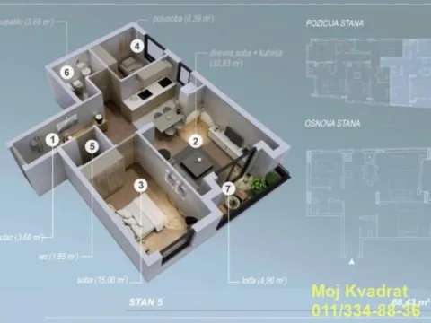 Prodaja, trosoban stan, 69m², Kluz, Zvezdara Sve Podlokacije - image 4