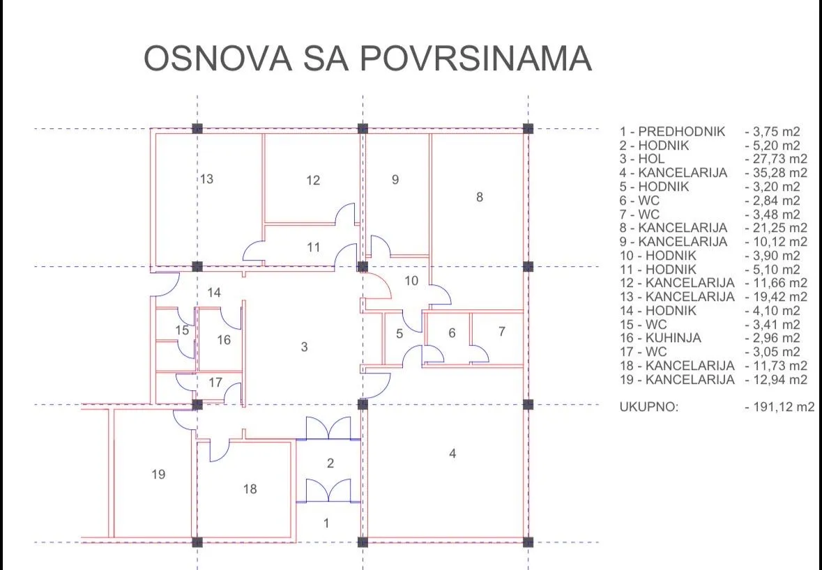 Rent, office space, 191m², Ljubović, Podgorica