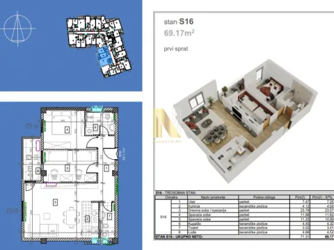 Prodaja, trosoban stan, 69m², Salajka, Novi Sad Sve Podlokacije - image 2