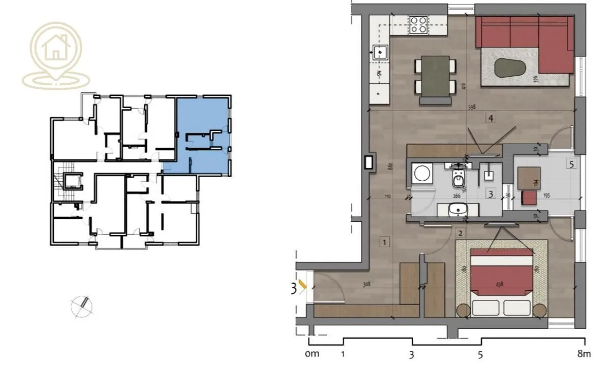 Prodaja, dvosoban stan, 51m², Pantelej, Niš