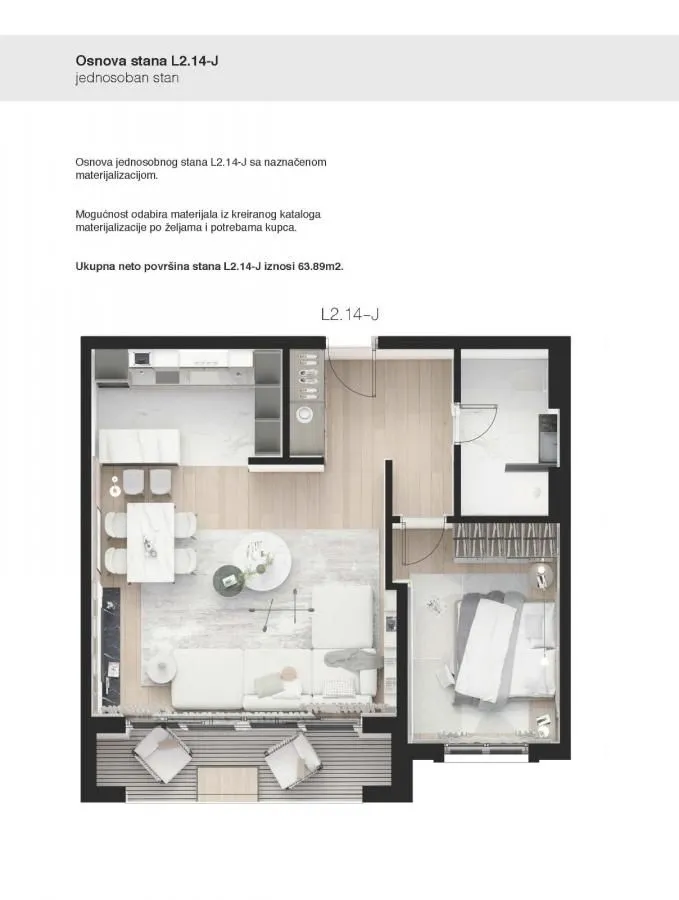 Prodaja, jednosoban stan, 64m², Podgorica, Crna Gora