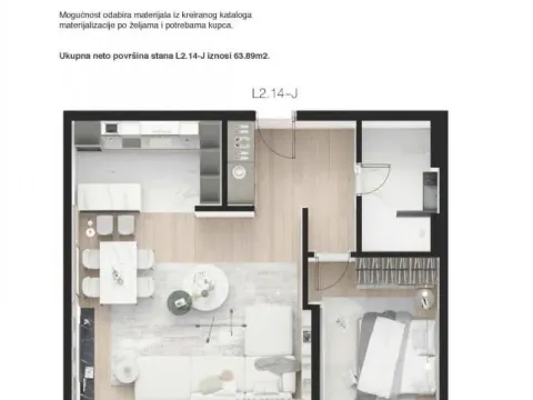 Prodaja, jednosoban stan, 64m², Podgorica, Crna Gora - image 10