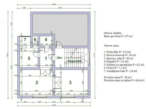 Sale, two bedroom apartment, 60m², Cvetni Trg, Vračar Sve Podlokacije