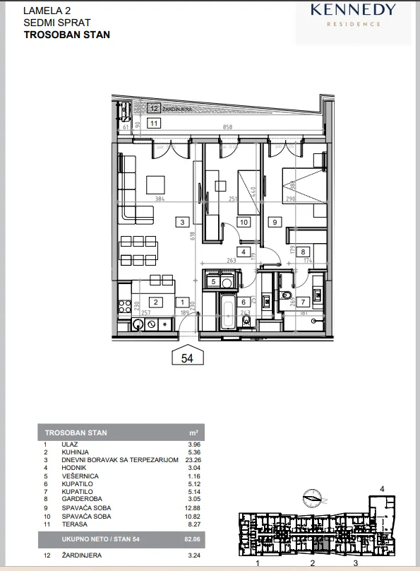 Sale, three bedroom apartment, 82m², Novi Beograd Sve Podlokacije, Beograd