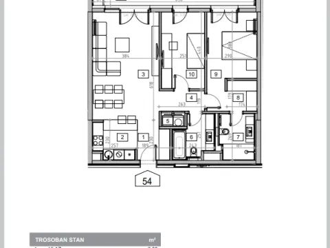 Sale, three bedroom apartment, 82m², Novi Beograd Sve Podlokacije, Beograd - image 19