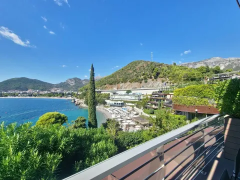 View from the terrace overlooking the sea, beach, and surrounding mountains. - image 4