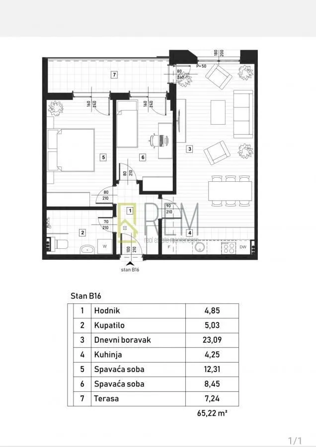 Prodaja, dvosoban stan, 61m², Zagorič, Podgorica