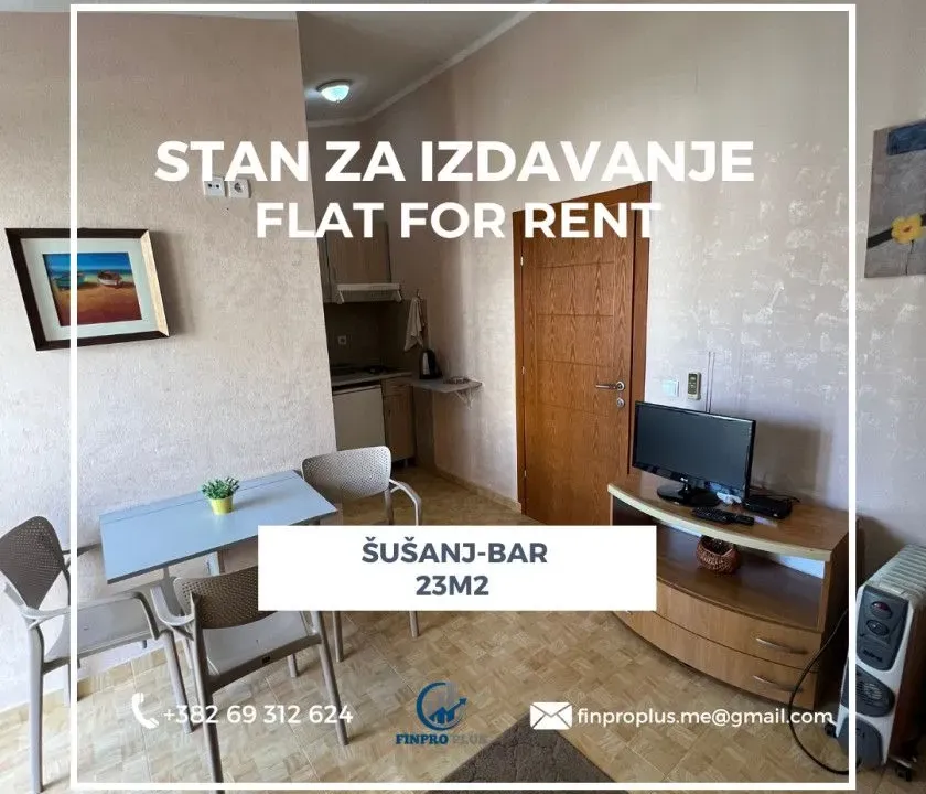 Izdavanje, stan, 23m², Šušanj, Bar