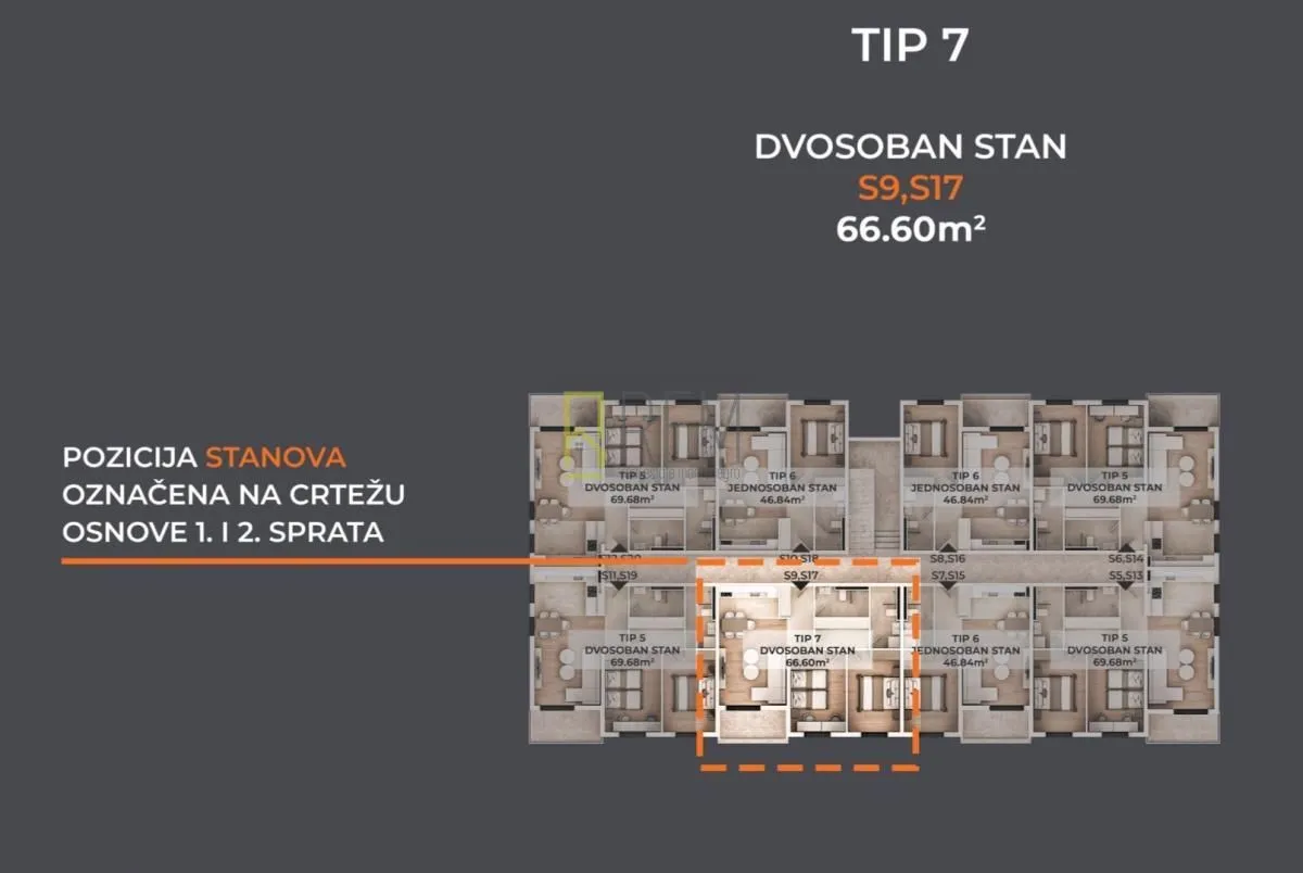 Prodaja, dvosoban stan, 67m², Donja Gorica, Podgorica
