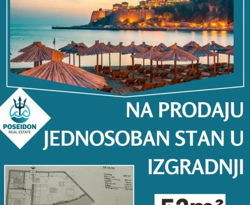 Prodaja, jednosoban stan, 52m², Centar, Ulcinj