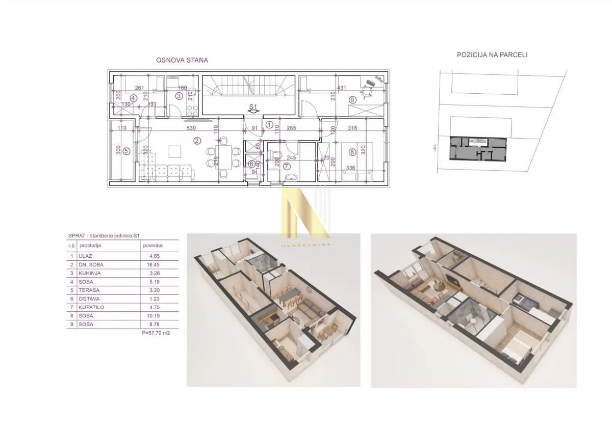 Sale, three bedroom apartment, 63m², Vidovdansko naselje, Novi Sad Sve Podlokacije