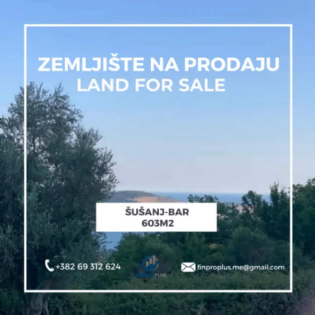 Prodaja, plac, 603m², Šušanj, Bar