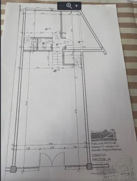 Architectural floor plan of the ground floor with marked dimensions and room layout. - image 2