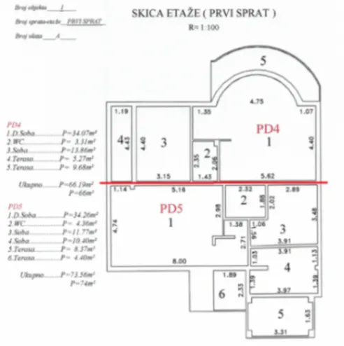 Sale, two bedroom apartment, 74m², Sutomore, Bar