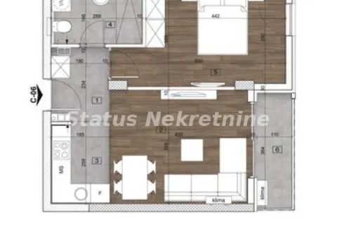 Sale, two bedroom apartment, 46m², Telep, Novi Sad Sve Podlokacije