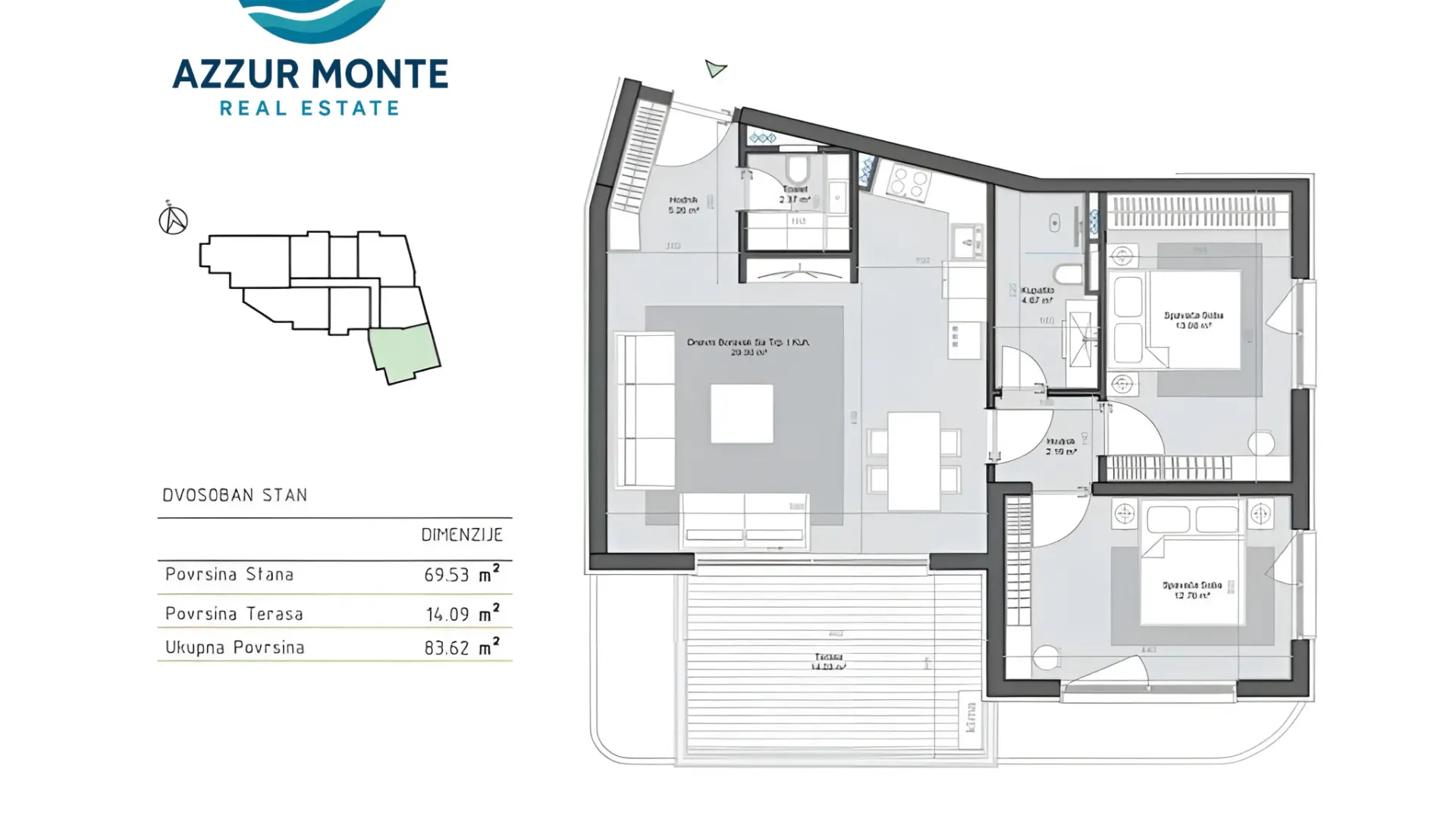 Prodaja, dvosoban stan, 87m², Centar, Bar
