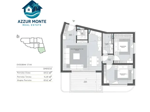 Prodaja, dvosoban stan, 87m², Centar, Bar - image 6