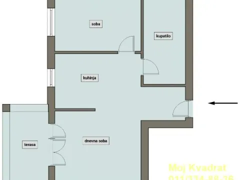 Sale, two bedroom apartment, 57m², Denkova Basta, Zvezdara Sve Podlokacije - image 20
