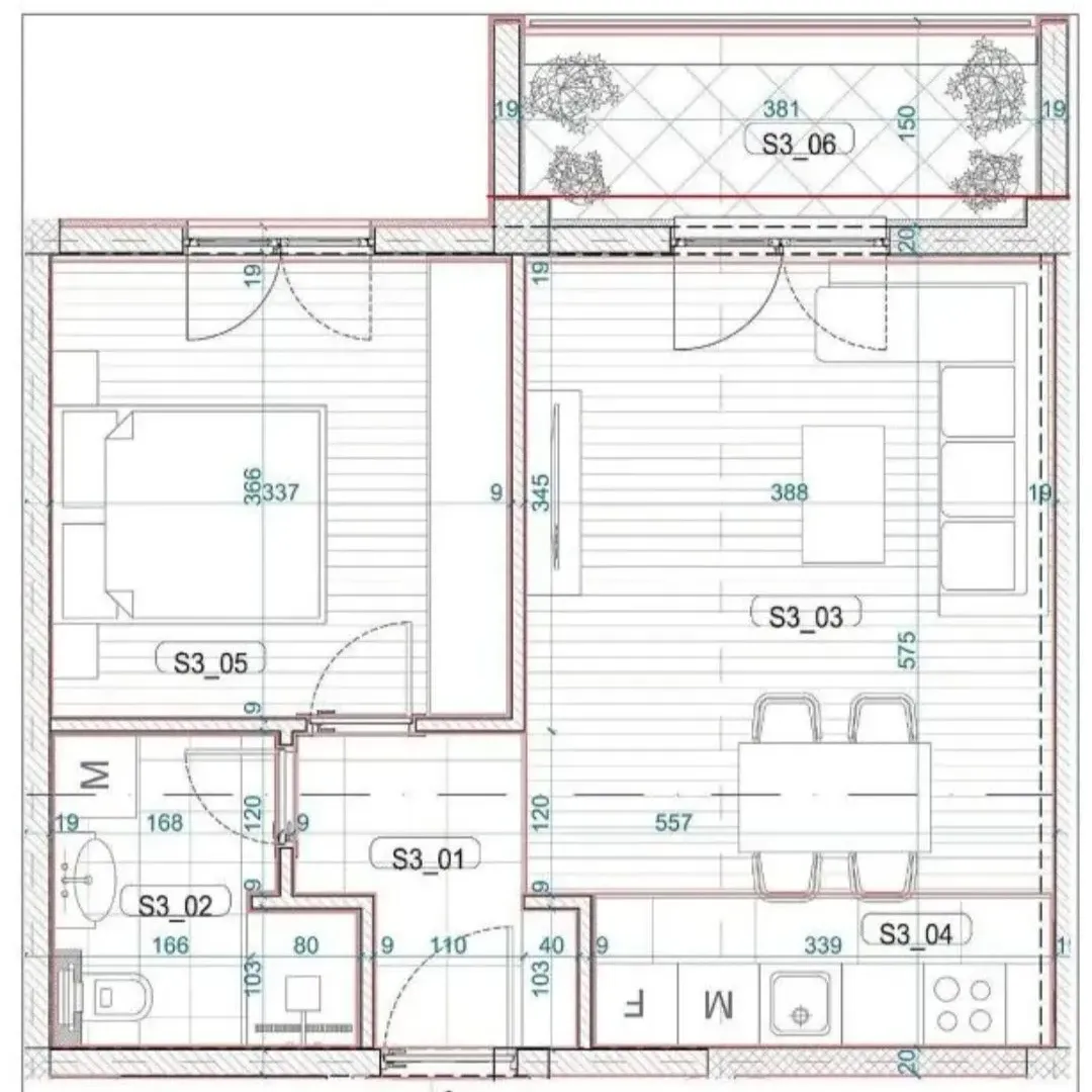 Sale, one bedroom apartment, 45m², Momišići, Podgorica