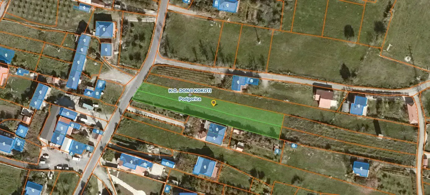 Sale, land lot, 1832m², Donji Kokoti, Podgorica