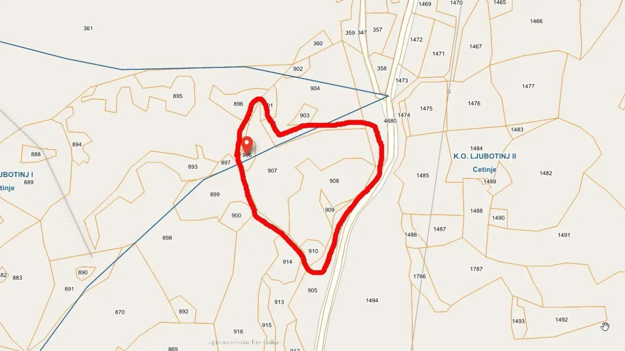 Prodaja, plac, 9889m², Obzovica, Cetinje