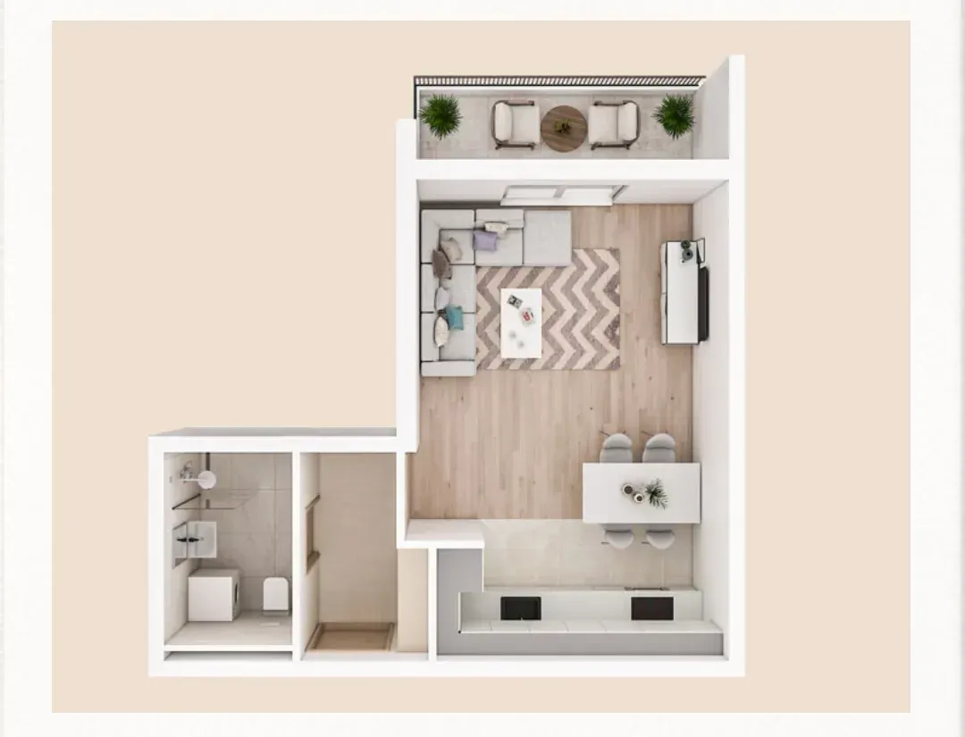 Prodaja, garsonjera, 35m², Zelenika, Podgorica