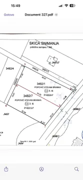 Katastarski plan sa prikazom parcela i površine zemljišta. - image 2