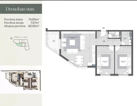 Prodaja, dvosoban stan, 66m², Bar, Crna Gora - image 3