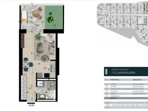Sale, studio apartment, 42m², Ilino, Bar - image 4