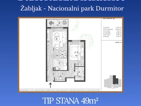 Prodaja, dvosoban stan, 49m², Centar, Žabljak - image 7