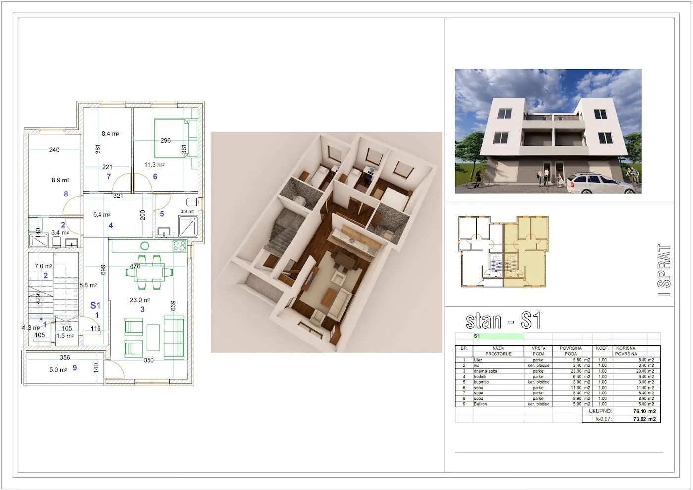 Prodaja, jednosoban stan, 74m², Veternik, Novi Sad Sve Podlokacije