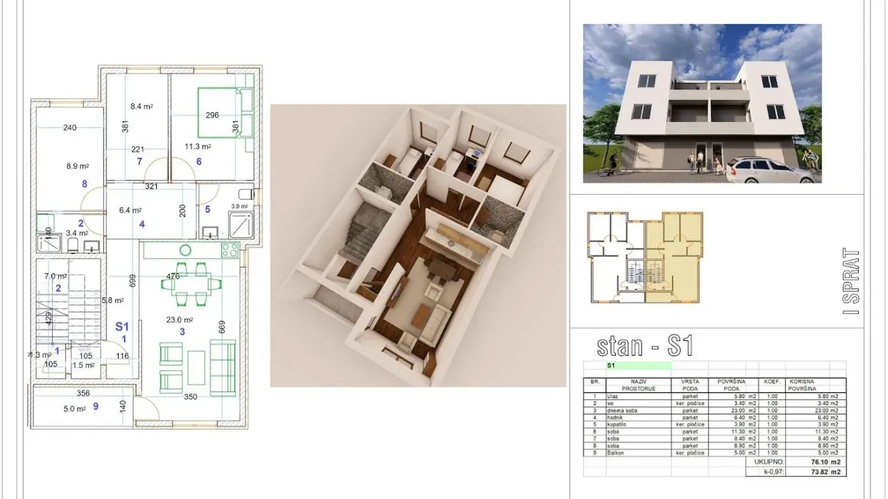 Prodaja, jednosoban stan, 74m², Veternik, Novi Sad Sve Podlokacije