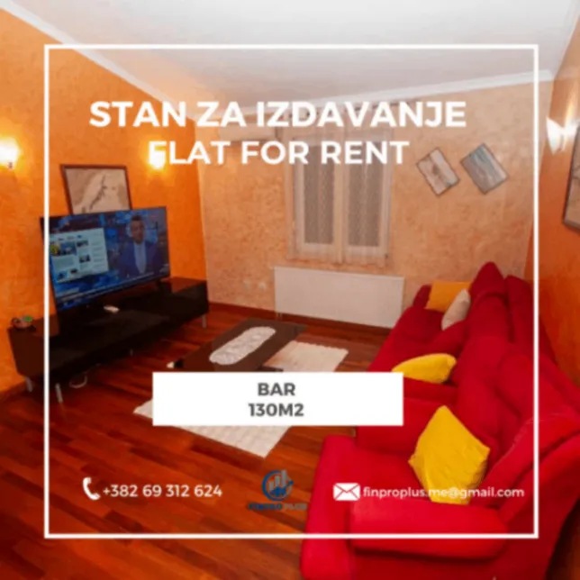 Rent, two bedroom apartment, 130m², Bar, Crna Gora