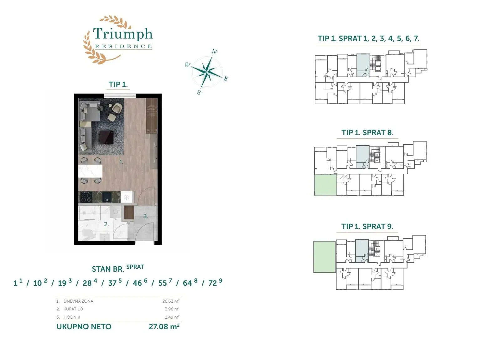 Sale, apartment, 27m², Bar, Crna Gora