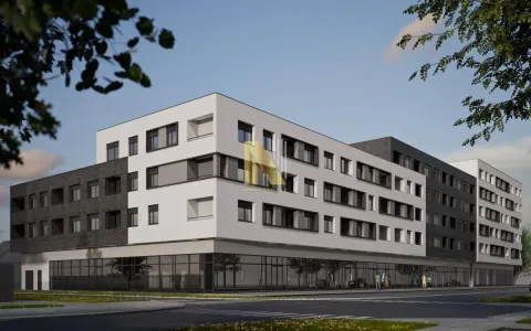 Spoljašnji izgled moderne stambene zgrade sa poslovnim prostorom u prizemlju. - image 2