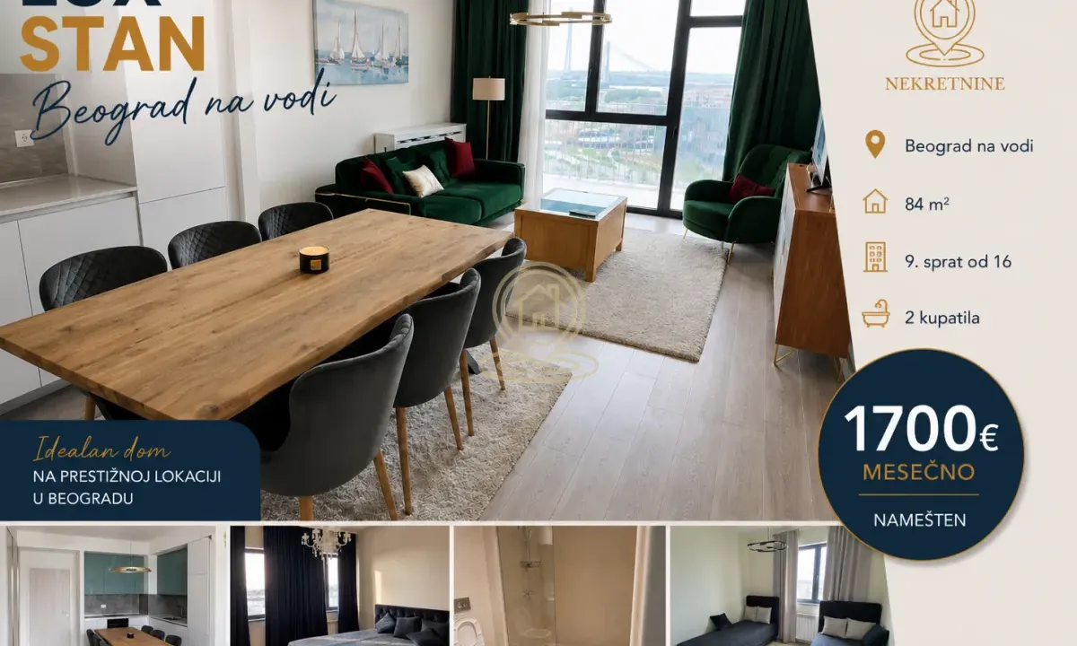 Izdavanje, trosoban stan, 84m², Savski Venac, Beograd