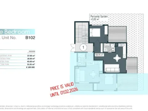 Sale, one bedroom apartment, 42m², Donja Lastva, Tivat - image 6
