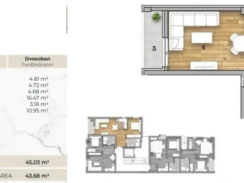 Sale, two bedroom apartment, 44m², Telep, Novi Sad Sve Podlokacije - image 13