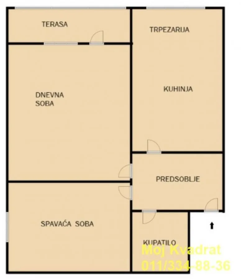 Sale, two bedroom apartment, 51m², Karaburma, Palilula Sve Podlokacije